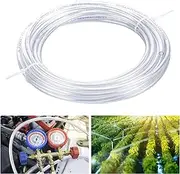 Pushglossy 1/4 Inch OD 50 ft Air Line Clear PU Tubing Aquarium Air Tubing Air Compressor Clear Tube Aquarium Hose Line Hose for Air Brake Water Fluid Transfer Suspension
