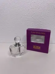 Oleg Cassini Crystal Perfume Bottle With Glass Dauber - 3” - Signed Bottle - New