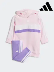 adidas Pink Essentials Tiberio 3 Stripe Hoodie and Legging Set (E36261) | $76