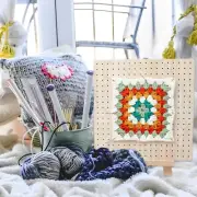 9.25inch Crochet Blocking Board with 20 Pins Reusable Bamboo Wooden qiMve