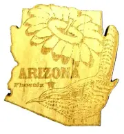 Arizona Laser Etched Wood Fridge Magnet