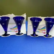 Vintage set of 4 Kobalt Sundae glasses Western Germany 5 1/2" Ruhrglas Cobalt