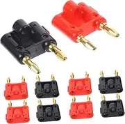 WOONEKY Banana Connectors Pcs Double Banana Plugs Speaker Screw Type Audio Jacks Compatibility Equipment