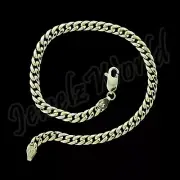 Real 10K Yellow Gold Miami Cuban Link Chain Bracelet 5mm 9" inch Men Women
