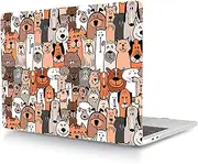 Laptop Cover Case Compatible with New MacBook Air 13 Inch with Retina Display and Touch ID Model M1 A2337 A2179 A1932 Released in 2020 2019 2018, 3D Painted Protective Hard Shell Case, Puppies