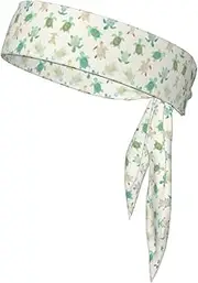 Turtle Write Sports Strap Double-Sided Headscarf Men's Bow Tie Sports Headscarf Running Yoga Exercise Headband