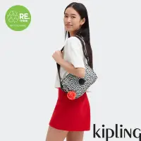 在飛比找Yahoo奇摩購物中心優惠-Kipling 黑綠抽象印花多層隨身斜背包-ABANU M