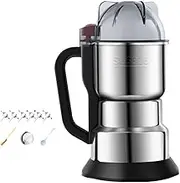 Multifunctional Smash Machine 600W, 30000RPM Electric Grain Grinder with Overload Protection 500ml, 316 Stainless Steel Grain Spice Mill Grinder for Dry Materials, Grain, Spices, Herbs, Coffee