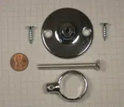 JACKNOB #16110 HANGROD FLANGE, ZINC DIE-CAST, POLISHED CHROME, 1" DIAMETER LOOP