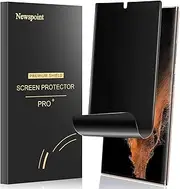 Galaxy S22 Ultra Privacy Screen Protector, [Case Friendly] [Support Fingerprint Unlock] Soft Film for Samsung Galaxy S22 Ultra 5G (6.8"), Full Adhesive, Anti-Scratch, 3D Curve Fit, Touch Sensitive