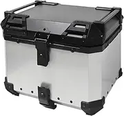 36L General Aluminum Alloy Motorcycle Helmet Box Top Tail Rear Luggage Storage Trunk Planar Motorcycle Trunk Tailstock(White)