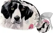[YTYVAGT] 2-Pc,Gourd-Shaped Working Cap,Fisherman Hat with Buttons and Cotton Sweatband,Dog Flower Pink Plant Floral