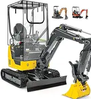 SKYJDM Mini Excavator Cover, Transparent Excavator Cab Enclosure with 600D Oxford-Fabric & PVC Flim Compatible with Bobcat E20/Kubota U17 for 1760-3530 lbs, Waterproof UV Rain Protection