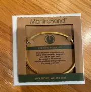 Mantra Band Cuff Bracelet. Love More Worry Less. New in Box. Gold.