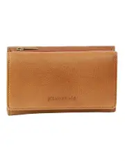 [PIERRE CARDIN] Leather Tri-Fold Wallet Small in Cognac
