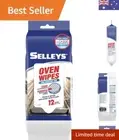 Convenient Oven Cleaning Wipes - 12 Super-Sized Sheets to Conquer Grime