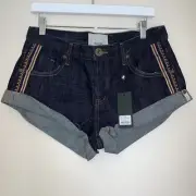 One Teaspoon Women’s Size 27 Raw Indigo Bandits Shorts