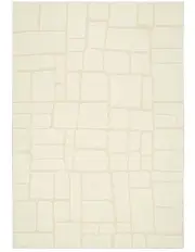 [LOOPSIE] Bukta Textured Abstract Neutral Washable Rug in Beige