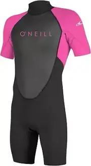 O'NEILL Youth 2mm REACTOR II BZ SS Spring Suit - BLK/BERRY - Size 16 - NWT