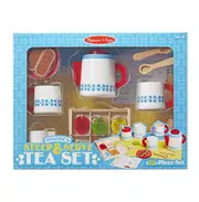 Melissa & Doug Kitchen Play - Wooden Steep & Serve Tea Set