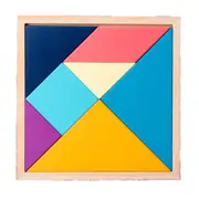 20cm Wooden Tangram Macaron Educational Montessori Toy Kid Puzzle Pres