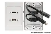 PRO2 PK3304 HDMI & USB Wall Plate 2Port Socket w Flexible Rear Socket In Wall