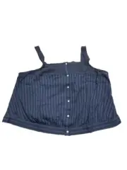 Women's Plus Size Button-Front Cropped Tank Top - Universal Thread Navy Blue 2X