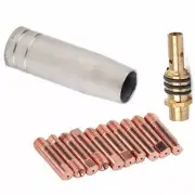 High Precision 12pcs MB 15AK MIGMAG Welding Contact Tips and Gas Nozzle Set