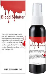 Fake Blood Spray - 60ml Realistic Washable Fake Blood For Clothes | Party Props, Halloween Makeup Stage Blood, Fake Blood Splatter, Halloween Blood For Zombie Vampire Cosplay Makeup