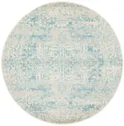 Bafra Light Blue Transitional Round Rug