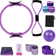 Better Me Pilates Kit, Pilates Essentials kit for Women, for Working Out Glutes Yoga Ball 25cm Figure 8 Resistance Band Yoga Bands for Stretching
