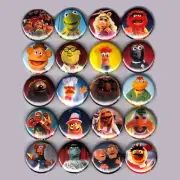 THE MUPPETS 1" PINS / BUTTONS (kermit piggy fozzy gonzo show caper shirt toys)