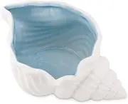 NQEUEPN Conch Shape Ceramic Jewelry Tray, Aqua Shell Trinket Tray Seashell Jewelry Dish Ocean Style Jewelry Plate Decorative Storage Holder for Ring Earrings Necklace Bracelet Watch Key