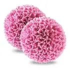 2 Pieces Artificial Plant Topiary Balls Faux Boxwood Decorative Balls-Pink - Col