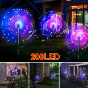 200 LED Lampara Luces Solares De Patio Para Exterior Patio Jardin impermeable