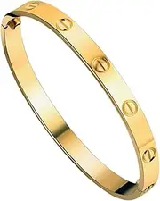 [Generic] Love Bracelet for women 18K gold plated love bracelet Non tarnish 17cm Love Bracelet for women Gold Love Bracelet Love Bracelet for girls Easy to use buckle clasp bracelet No screw driver needed