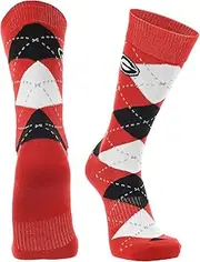 TCK Georgia Bulldogs Argyle Dress Socks NCAA Fanwear Crew Length