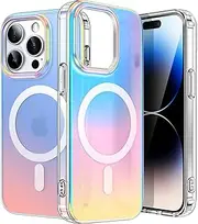 JETech Iridescent Case for iPhone 14 Pro 6.1-Inch Compatible with MagSafe, Cute Unique and Aesthetic Design, Colorful Fluorescent Translucent Back Shockproof Phone Cover (Iridescent)