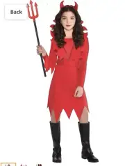 Suit Yourself Devious Devil Halloween Costume for Girls, Medium (8-10)
