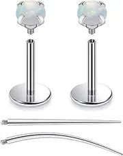 [Oicctyzio] F136 Titanium 20/18/16G Internally Threaded Flat Back Opal Stud Earrings Nose Rings Lip Labret Medusa Monroe Piercing Jewelry with Taper for Women Men