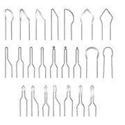 23Pcs Pyrography Wire Tips Heat Wood Burning Tips Replacement Shape Pyrography Wire Pen Nibs for Wood Burning Silver