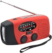 Emergency Hand Crank Radio with LED Flashlight for Emergency AM/FM NOAA Portable Weather Radio Dynamo Radio with 2000mAh Power Bank Phone Charger USB Charged & Solar Power for Camping Emergency