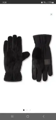 New Mens Isotoner Ultra Soft Corduroy Microsuede Gloves SmartTouch Medium