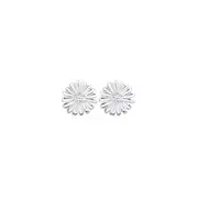 Silver Sunflower Stud Earrings
