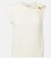 [Altuzarra] Altuzarra Asymmetrical jersey top AU 14 white