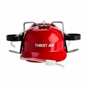 Drinking Hat Helmet Beer Can Adult Party Game Soft Drink Guzzler Red : NEW