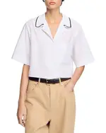 Sandro Crochet Collar Shirt