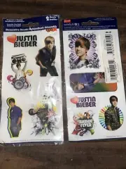 JUSTIN BIEBER 4 SHEETS OF STICKERS NEW IN PACKAGE
