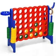 Babyjoy Premium Plastic Jumbo Connect 4 Game w/42 Jumbo Rings & Quick-Release Slider Colorful