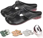 [MAYNUO] Cut Out Design Flat Mules,Women's Mules & Clogs,Womens Casual Slip On Clogs Shoes Hollow Backless Slippers